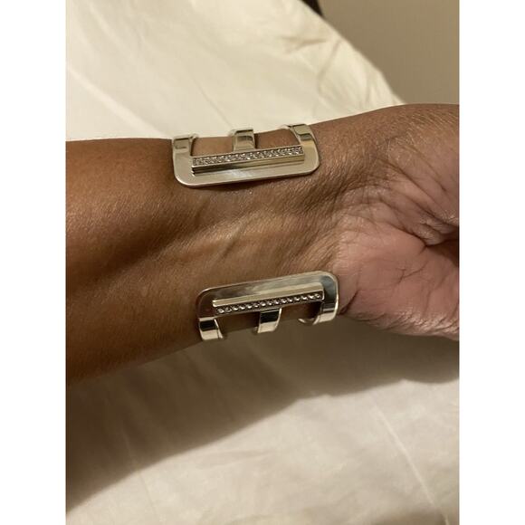 Brighton Christo Chara Wide Cuff Silver Tone Bracelet 6.5 In New in Dust bag - Picture 5 of 8